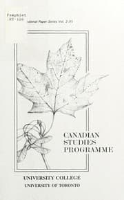 Cover of Canadian studies programme
