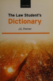 Cover of The law student's dictionary