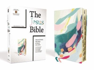 Cover of Jesus Bible Artist Edition, NIV, Leathersoft, Multi-Color/Teal, Thumb Indexed, Comfort Print
