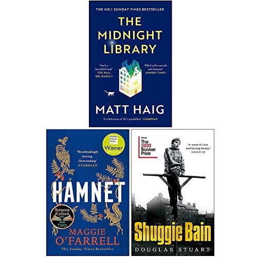 Cover of The Midnight Library, Hamnet, Shuggie Bain 3 Books Collection Set