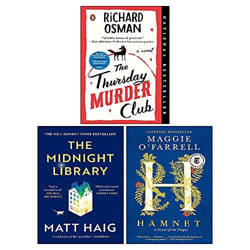 Cover of 3 Books Collection Set: The Thursday Murder Club, The Midnight Library, Hamnet