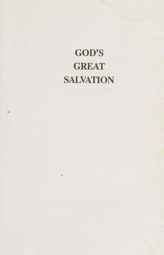 Cover of God's Great Salvation