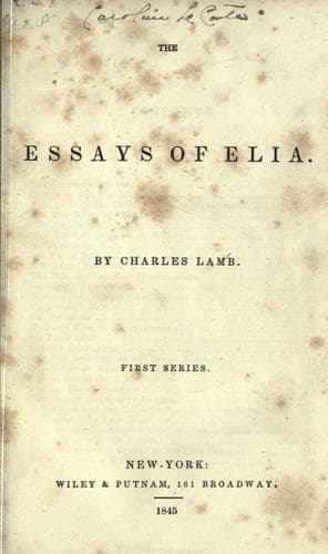 Cover of The Essays of Elia