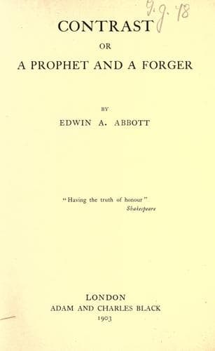 Cover of Contrast, or, a Prophet and a Forger