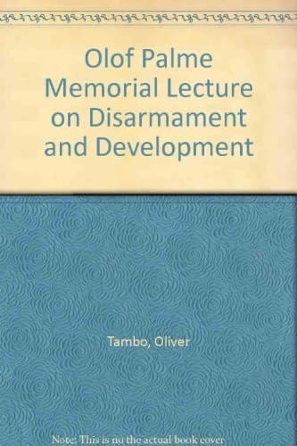 Cover of Olof Palme memorial lecture on disarmament and development, Riverside Church, January 21, 1987