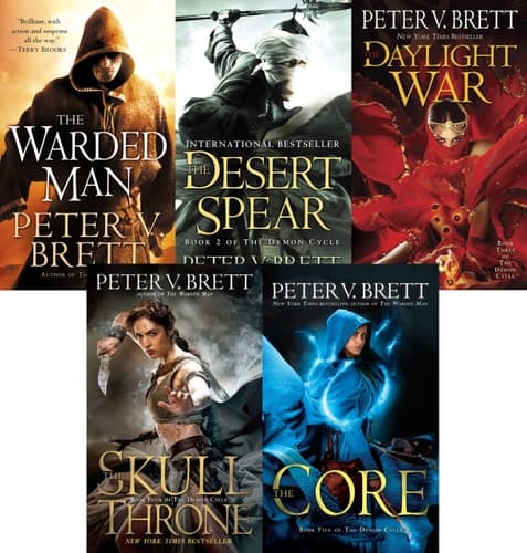 Cover of The Demon Cycle Series Peter V. Brett Collection 5 Books Set The Painted Man, The Desert Spear, The Daylight War, The Skull Throne
