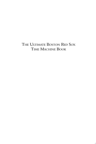 Cover of Ultimate Boston Red Sox Time Machine Book