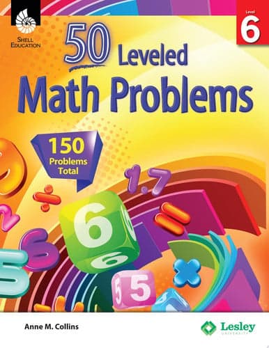 Cover of 50 Leveled Math Problems, Level 6