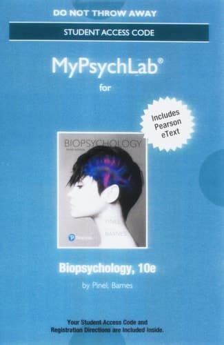 Cover of MyPsychLab with Pearson EText -- Access Card -- for Biopsychology