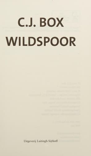 Cover of Wildspoor